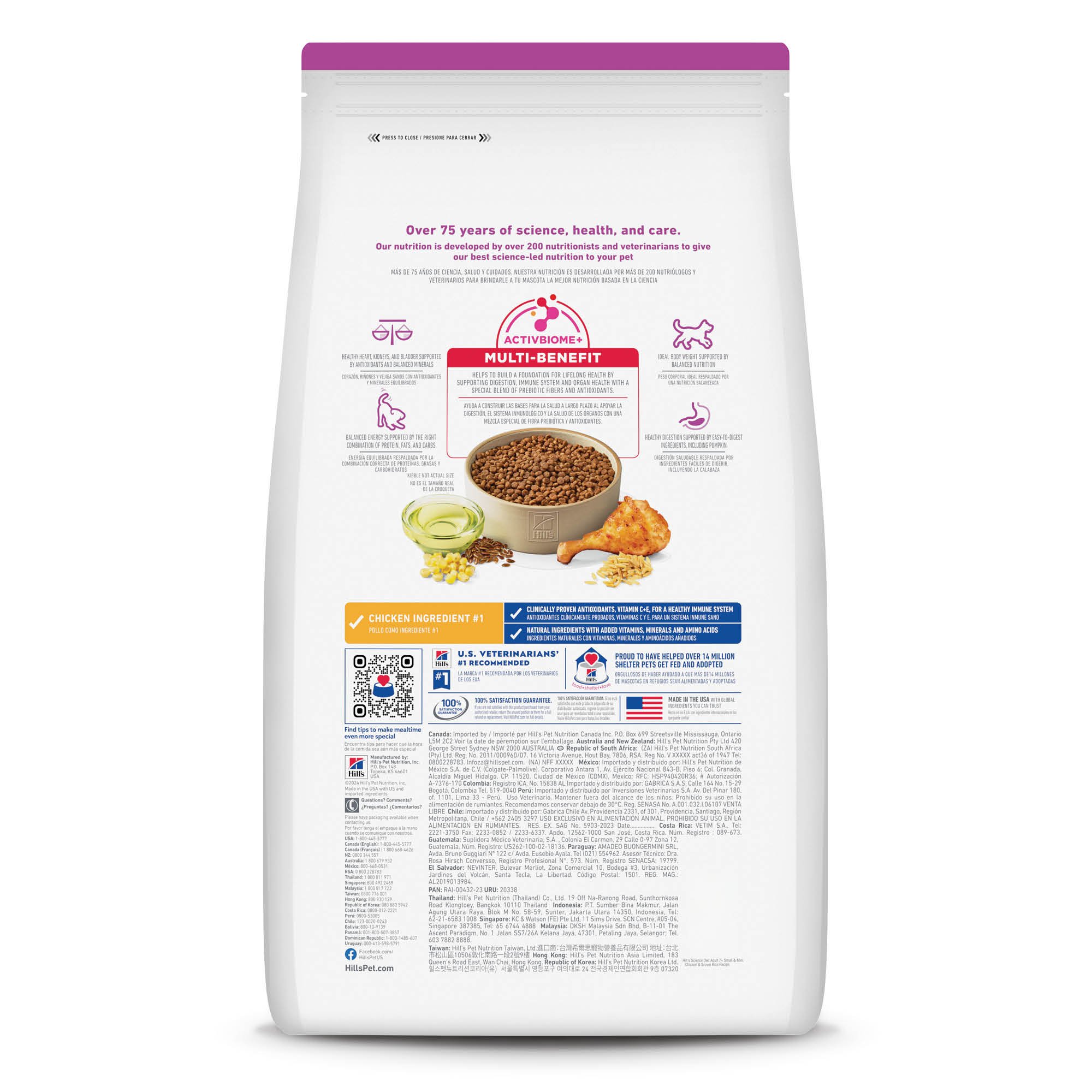 Hill's Science Diet Small&Mini Adult 7+ Alimento para perro senior raza pequeña y mini 2Kg
